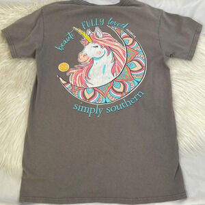 Women’s Simply Southern gray Unicorn 🦄 t-shirt Small